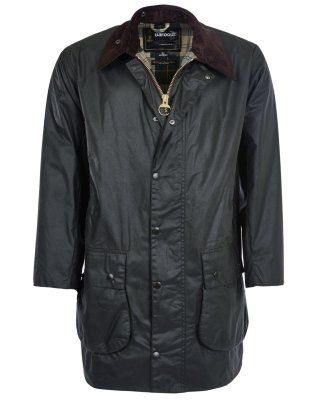 Barbour Border Waxed Jacket in Sage